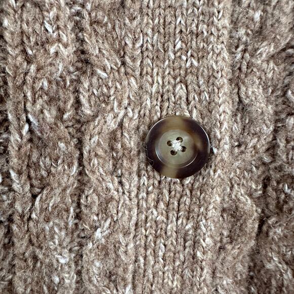 L.L. Bean Cable Knit Cardigan Sweater Wool Blend Button Front Long Sleeve SMALL - Picture 4 of 11